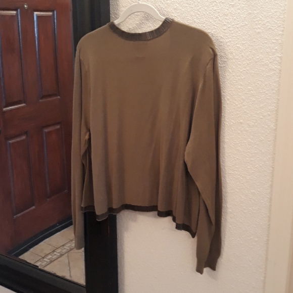 NEW Soft Surroundings Cropped Olive Bolero Sweater - Picture 2 of 7